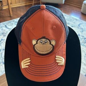 Tuanis Costa Rica monkey, Pura  Vida, navy, orange ball cap/hat, cute